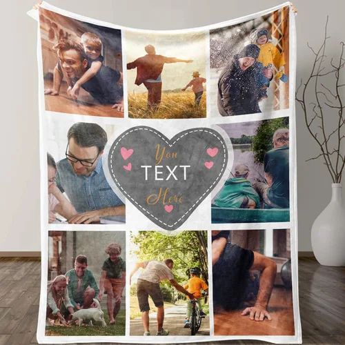 Miniatura 23 de D-Story Manta personalizada con foto, entrega al día siguiente, hecha en EUA, Manta de collage personalizada, haz una manta personalizada