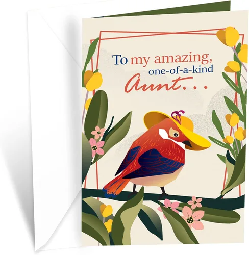 Miniatura 10 de Prime Greetings Tarjeta de cumpleaños para tía, hecha en Estados Unidos, tarjeta gruesa con sobre de primera calidad empaquetada en un correo