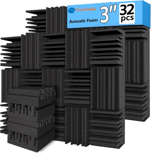 Miniatura 7 de TroyStudio Paneles de espuma acústica gruesos, 12 x 12 x 3 pulgadas, 4 piezas de espumas absorbentes de sonido de banda ancha, azulejos acolchados