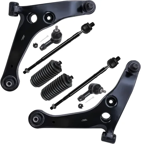 Miniatura 341 de Detroit Axle - Kit de brazos de control de extremo delantero de 8 piezas para Dodge Dakota 00-04, Durango 00-03, 4 brazos de control superior e