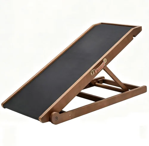 Miniatura 17 de Rampa para perros, rampa plegable de madera ajustable de 5 niveles para cama mediana, sofá, SUV - Alta tracción, rampas portátiles para mascotas