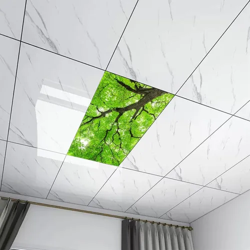 Miniatura 6 de Sunnyhut 2 cubiertas de luz fluorescente para luces de techo, cubierta magnética de árboles verdes para lámparas fluorescentes o LED