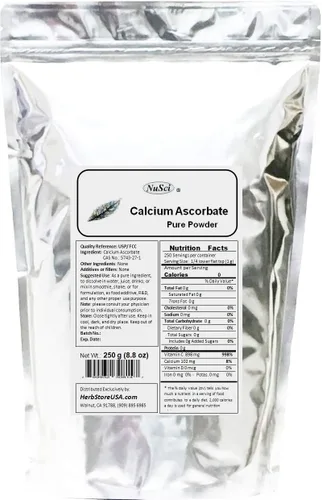 Ascorbato de calcio puro en polvo tamponado vitamina C (250 gramos (8.8 oz))