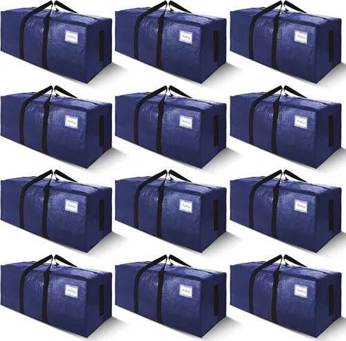 Miniatura 17 de SWEET DOLPHIN Paquete de 8 bolsas de mudanza resistentes de 200 libras con asas envolventes, bolsas de almacenamiento extra grandes para ahorrar