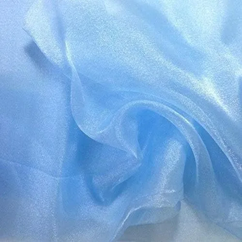 Miniatura 5 de Valentina Textile Inc, Tela de organza transparente brillante para moda, manualidades, decoración, 60 pulgadas de ancho (1 yarda, aguamarina)