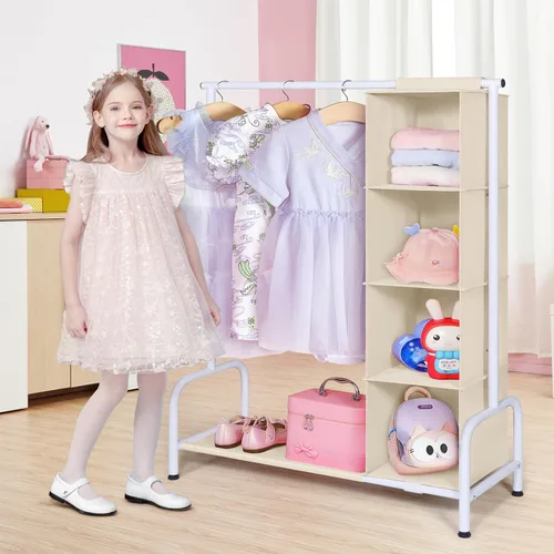 Miniatura 2 de Univivi Perchero para Ropa de Niños con Organizador Colgante, Almacenamiento de Vestidor Infantil para Colgar Ropa, Armario Guardarropa para Niños