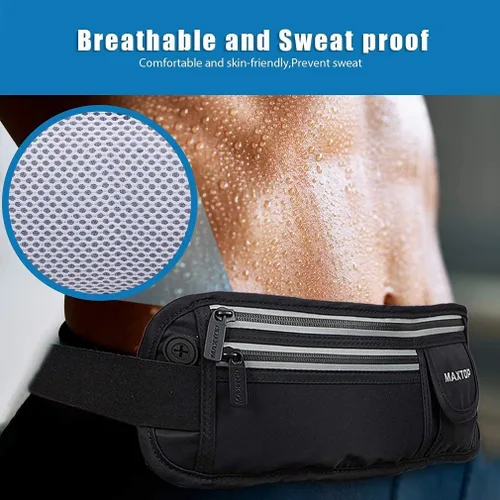Miniatura 6 de Riñonera delgada para correr para mujeres y hombres, cintura reflectante para caminar, fitness, entrenamiento, ejercicio, resistente al agua