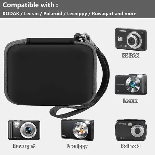 Miniatura 2 de Leayjeen Funda para cámara digital compatible con KODAK FZ55 FZ45 44MP 1080P Point & Shoot, funda protectora dura portátil para adolescentes y Negro