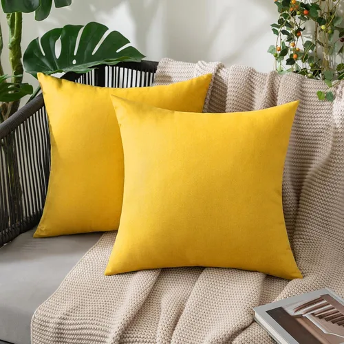 Miniatura 54 de MIULEE Paquete de 2 fundas decorativas para almohadas de exterior, sólidas, impermeables, de lino sintético, estilo granja de jardín, fundas de Óxido