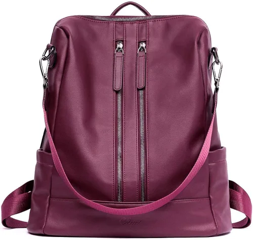 CLUCI Cartera grande de cuero con cremallera alrededor del tarjetero organizador de tarjetas para mujer bolso de mano de viaje con mochila para