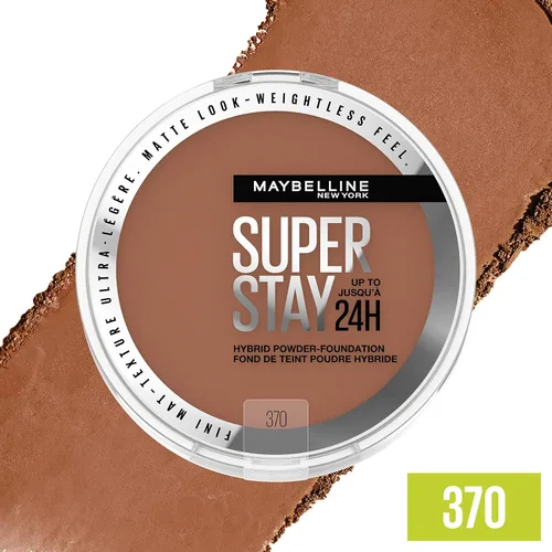 Miniatura 4 de Maybelline Super Stay Hasta 24HR Base Híbrida en Polvo, Maquillaje de Cobertura Media a Completa, Acabado Mate, 370, 1 Unidad SUPERSTAY POLVO 370