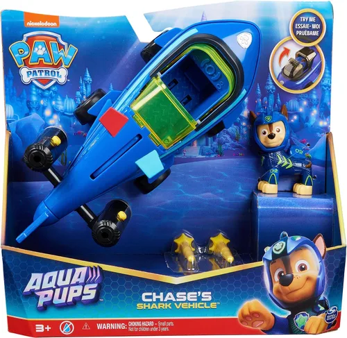 Miniatura 2 de PAW Patrol Aqua Pups, Chase - Vehículo transformador de tiburón con figura de acción coleccionable, juguetes para niños a partir de 3 años