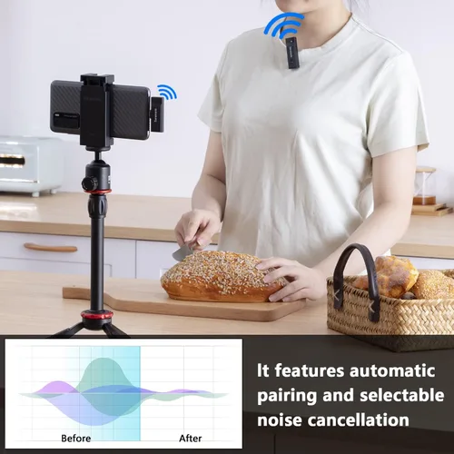 Miniatura 4 de Saramonic Micrófono inalámbrico para Android, Blink GO-U1 Micrófono inalámbrico Lavalier con cancelación de ruido para dispositivos