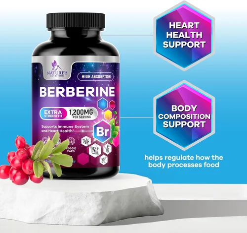 Miniatura 6 de Berberine HCL Blend 1200mg por porción – Alta absorción, suplemento de berberina extra fuerte – Salud avanzada del corazón y apoyo inmunológico