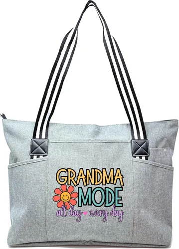 Miniatura 50 de Brooke & Jess Designs Bolso de mano para la abuela – Bolso de lona resistente con cremallera y bolsillo interior para la abuela para uso diario