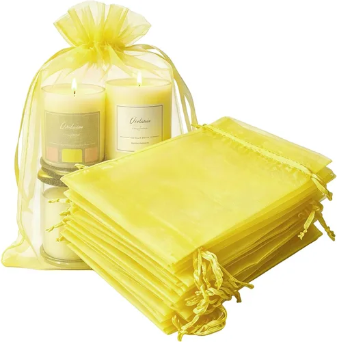 Miniatura 16 de Paquetes de 50 bolsas de organza de regalo de 4 x 6 pulgadas, cordón negro a granel para baby shower, Navidad, cumpleaños de profesores, recuerdos