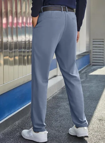Miniatura 3 de JMIERR Pantalones de golf para hombre, elásticos, ajustados, para correr, viajes, trabajo, pantalones de vestir chinos para hombre