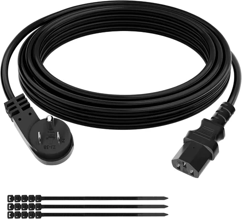 Miniatura 12 de Elecan Cable de alimentación de repuesto de 3 clavijas de 50 pies, cable de alimentación flexible y duradero a prueba de calor para dispositivos CA