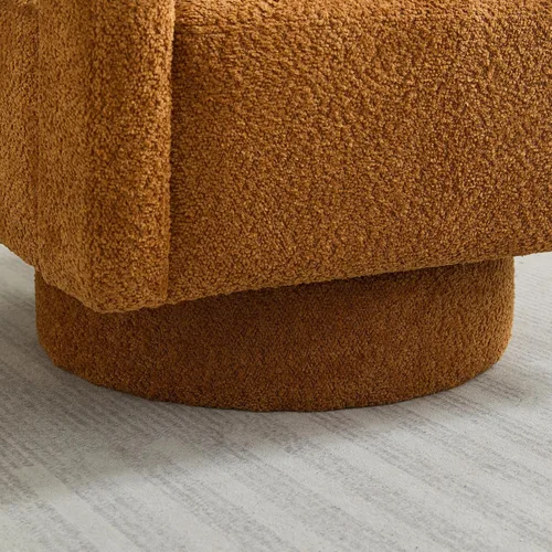Miniatura 6 de Setawix Boucle - Sillas giratorias de barril, cómodo sillón giratorio mullido, moderno con rotación de 360° con brazos abiertos, sofá individual