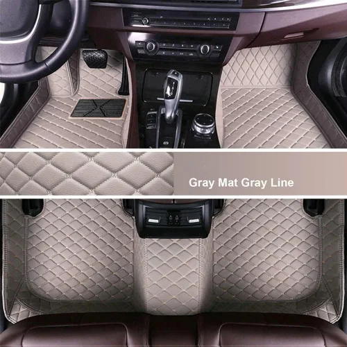 Miniatura 37 de Personaliza los tapetes de cuero de lujo de protección para todo tipo de clima para el 99 % de los automóviles, SUV y camiones según el modelo Beige