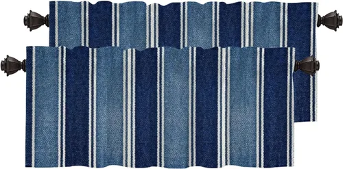 Miniatura 37 de Cortinas opacas de poliéster multicapa para cafetería, con diseño de diamantes, 2 unidades, 26 x 24 pulgadas