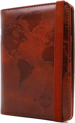 Miniatura 3 de Kandouren - Funda para pasaporte con bloqueo RFID, cartera para pasaporte para hombres y mujeres, el mejor regalo para viajeros, tarjetas de crédito