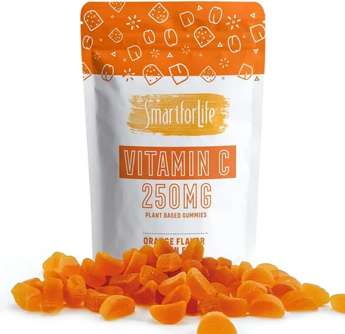 Smart for Life Gomitas de vitamina C, gomitas veganas de vitamina C a base de plantas, sabor naranja natural, gomitas de apoyo inmunológico para