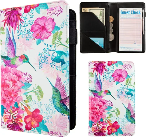 Miniatura 13 de Libretas para camarera de AIRMORS, con bolsillo con cremallera, libreta de cuero para camarera, cartera organizadora de dinero para camarero