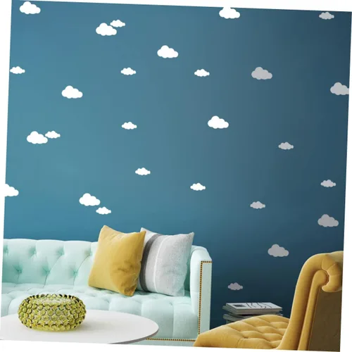 Miniatura 5 de TOYANDONA 96 unids nube etiqueta pared etiqueta niños decoración habitación vinilo calcomanías mural PVC para guardería