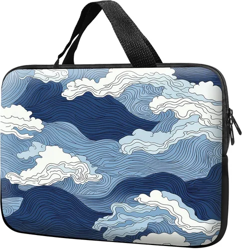 Miniatura 26 de Funda para laptop con asa de 10 pulgadas, impermeable, diseño de lentes de sol de alpaca, funda para computadora compatible con MacBook Air, Pro