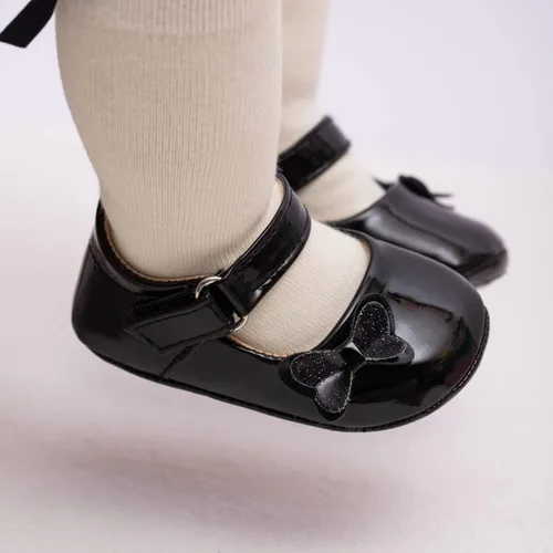 Miniatura 2 de Babelvit Zapatos planos Mary Jane de primera calidad con lazo para bebé, vestido de princesa para boda, zapatos de bautismo, suela de goma, piel