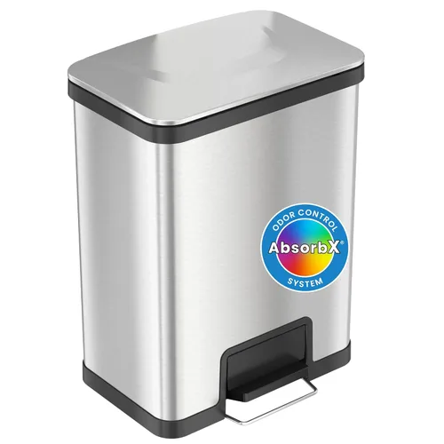 Miniatura 8 de iTouchless SoftStep EXP - Cubo de basura con pedal de 20 galones, con filtro de olores AbsorbX, basurero de acero inoxidable con plástico a prueba
