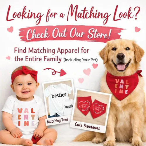 Miniatura 3 de Be Mine - Bandana de corazón para perro 100% algodón triángulo ajustable Fabricado en Estados Unidos Día de San Valentín Amor y corazones