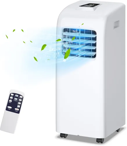 Aire acondicionado portátil 3 en 1, unidad de aire acondicionado de piso frío de 8000 BTU con deshumidificador, control remoto, kit completo de