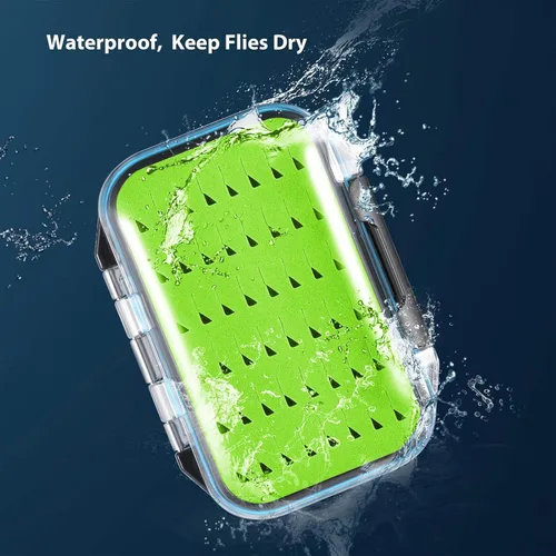 Miniatura 3 de Gonex Cajas de pesca con mosca para cajas de jig de pesca con mosca de dos caras, caja de pesca con mosca impermeable y ligera, tapa transparente