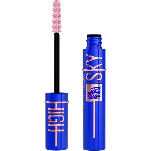 Máscara de pestañas Maybelline Lash Sensational Sky High lavable, voluminizadora, alargadora, definidora, rizador, multiplicadora, fórmula de Azul