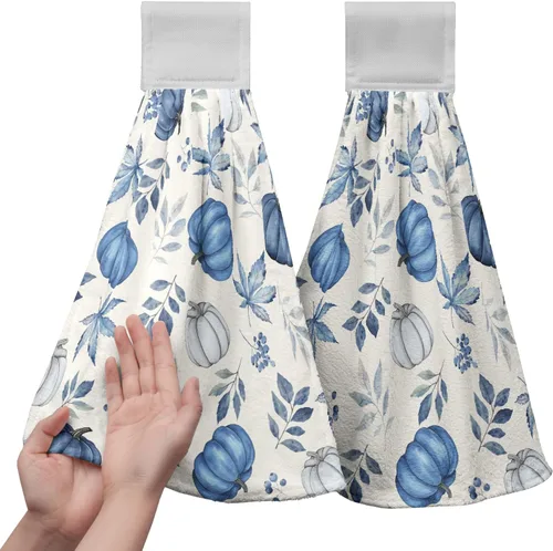 Miniatura 41 de America Stars - Juego de 2 toallas de cocina azules con lazo para colgar, patrióticas para colgar el 4 de julio, juego de 2 toallas de mano