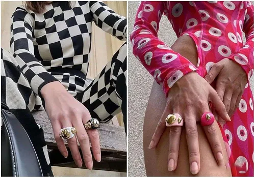 Miniatura 2 de Sloong- Anillos de resina acrílica estilo Y2K gruesos estilo retro de plástico bonitos coloridos transparentes modernos hechos a mano de golosinas