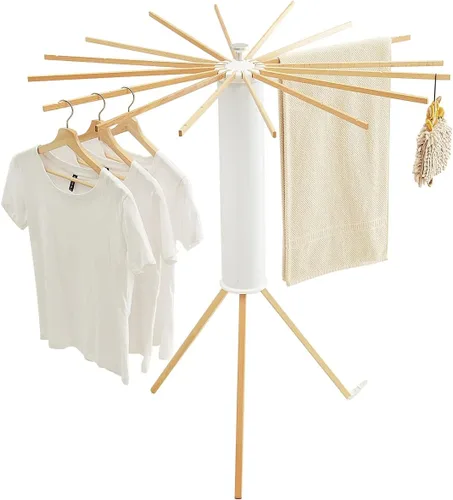 Miniatura 7 de JOOM Trípode de Secado de Ropa, Perchero Portátil y Plegable para Ahorro de Espacio, Perchero de Secado de Ropa para Lavandería - Perchero de Ropa