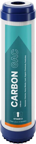 Miniatura 5 de NU Aqua Platinum Series - Sistema de filtración de agua de ósmosis inversa de reemplazo de filtros GAC de carbón activado granular Cartuchos