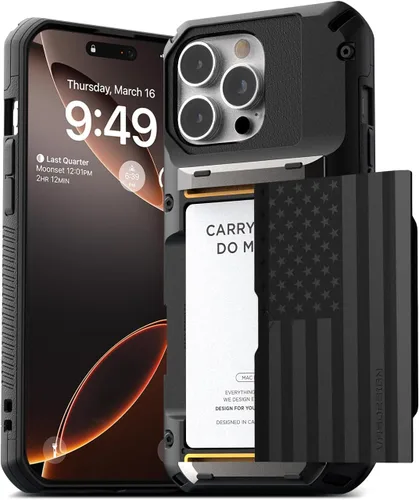 Miniatura 40 de VRS DESIGN Damda Glide Pro - Funda para iPhone 13 Pro, resistente funda semiautomática [4 tarjetas] con soporte para ranura para tarjetas compatible