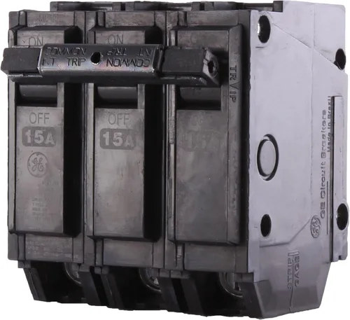 Miniatura 2 de GE THQL32015 Tipo de montaje enchufable THQL Disyuntor de caja moldeada 3 polos 15 amperios 240 voltios CA
