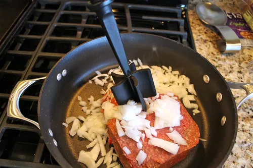 Miniatura 3 de Espátula picadora de carne molida de cocina de 5 cuchillas Herramientas de mezcla de carne molida para hamburguesas para utensilios de cocina