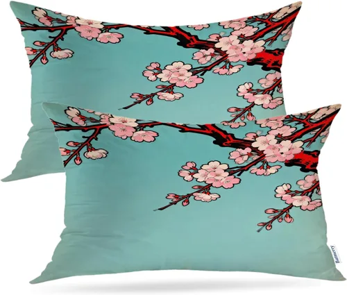 Miniatura 82 de Batmerry Black Cat Green Leaves Throw Pillow Covers, Cat Among Foliage Decorative Pillow Covers Digital Printing Blended Fabric for Couch Sofa Bed