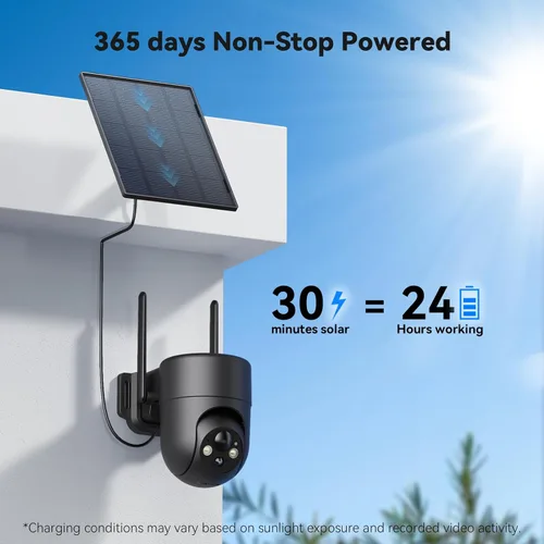 Miniatura 4 de ELYSOO Cámaras de seguridad inalámbricas para exteriores, visión nocturna a color 2K, cámara solar inalámbrica para exteriores para seguridad
