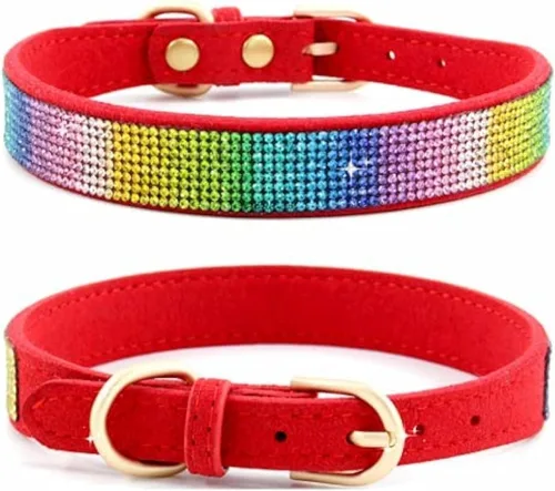Miniatura 37 de Collares Pequeños para Perros Femeninos, Lindo Cristal de Rinstone con Pajarita de Diamante de Brillo para Cachorros para XXS XS Perros Pequeños