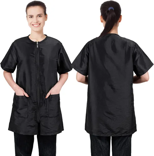 Miniatura 2 de Noverlife Ropa de trabajo de aseo para mascotas con cremallera completa, ligera, a prueba de salpicaduras, manga corta y larga, chaqueta de aseo