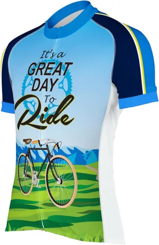 It's A Great Day to Ride - Camiseta de ciclismo para hombre, manga corta, para ciclismo de carretera y equitación