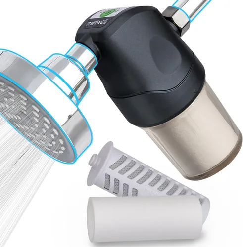 Miniwell Sistema de filtro de ducha - Purifica el agua, reduce el agua dura y el cloro, suaviza la piel y el cabello | Filtro de baño para