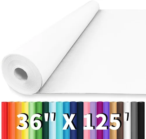 Miniatura 17 de Vanhench Papel de regalo negro de 36" x 1500" (125 pies), rollo de papel kraft de color sólido para tablón de anuncios, construcción de pósteres